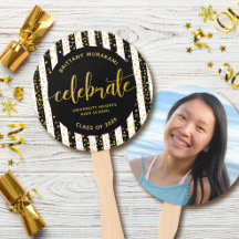 Afstuderen foto gouden script zwarte streep keepom