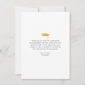 Afstuderen foto gouden typografie vet modern bedankkaart (Achterkant)