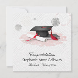 Afstuderen Foto Grafisch Mortar Board White Swirls Aankondiging