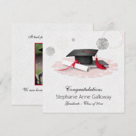 Afstuderen Foto Grafisch Mortar Board White Swirls Aankondiging