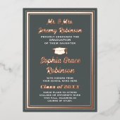 Afstuderen Foto Grijs & Folie Afstuderen Aankondig Uitnodiging (Voorkant)