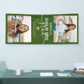 Afstuderen Foto groen en wit Afstudeerder Spandoek (Beurs)