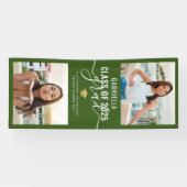 Afstuderen Foto groen en wit Afstudeerder Spandoek (Horizontaal)