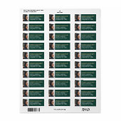 Afstuderen Foto Groen Goud Wit Retouradres Etiket (Full Sheet)