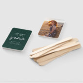 Afstuderen Foto Groen Zilver Script 2024 Handwaaier (Niet-gemonteerd)