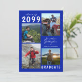 Afstuderen Foto Handgeschreven Royal Blue Aankondiging (Staand voorkant)
