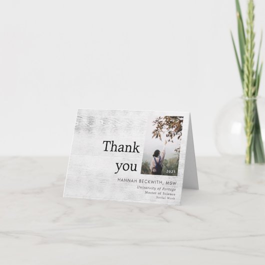 Afstuderen Foto Hartelijk dank Rustic Bedankkaart (Voorkant)