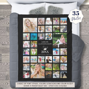 Afstuderen-foto-inkuilscript CLASS of Black Fleece Deken