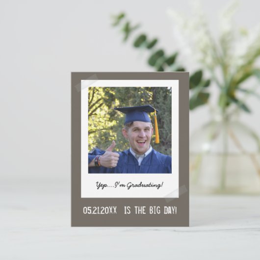 Afstuderen Foto - Instant Camera Lijst Briefkaart (Staand voorkant)