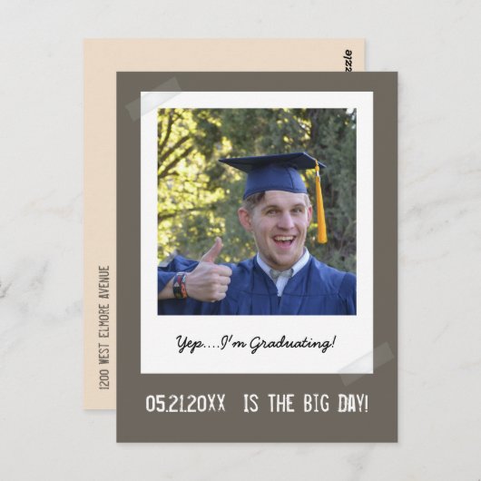 Afstuderen Foto - Instant Camera Lijst Briefkaart (Voorkant / Achterkant)