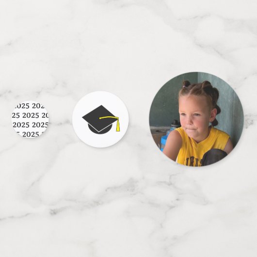 Afstuderen Foto Jaar Naam Tabel Confetti (Voorkanten)