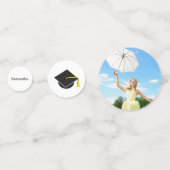 Afstuderen Foto Jaar Naam Tabel Confetti (Achterkanten)