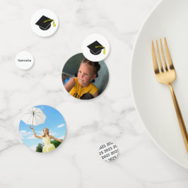 Afstuderen Foto Jaar Naam Tabel Confetti