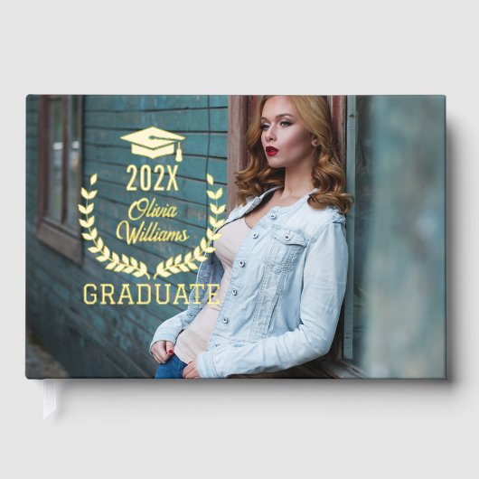 Afstuderen Foto Keepsake Graduation Party Folie Gastenboek (Voorkant)