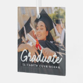 Afstuderen Foto kerstfeestdag - gewoon eenvoudig Glas Ornament (Voorkant links)