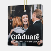 Afstuderen Foto kerstfeestdag  Klassiek Keramisch Ornament (Links)