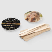 Afstuderen foto Klasse van 2025 goud zwart Congrat Handwaaier (Niet-gemonteerd)