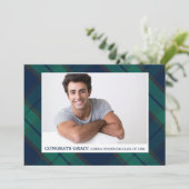 Afstuderen Foto Klassieke Black Watch Pset Party Kaart (Staand voorkant)