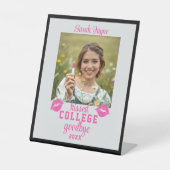 Afstuderen Foto Kussed College Afscheid Class Jaar Reclamebord Met Voetstuk (Voorkant)
