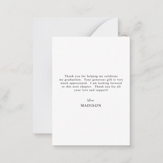 Afstuderen Foto legant Script Hartelijk dank Notitiekaartje (Achterkant)