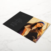 Afstuderen Foto Line Art Grey Folie Uitnodiging (Gedraaid)