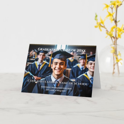 Afstuderen foto mannen DIY sjabloon eenvoudig (Gele Bloem)