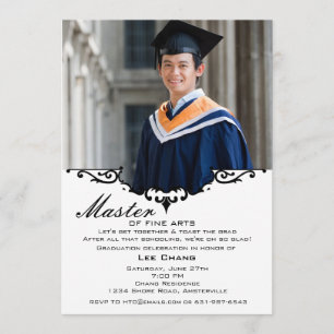Afstuderen Foto Mantle Invitation Kaart
