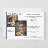 Afstuderen foto marineblauw & wit kaart (Voorkant)