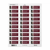 Afstuderen Foto Maroon en Wit Retouradres Etiket (Full Sheet)
