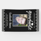 Afstuderen Foto met Afstudeerder naam zwart - vert Spandoek (Horizontaal)