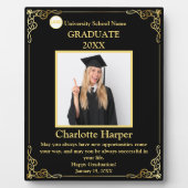 Afstuderen Foto met Naam & School Custom Award Fotoplaat (Voorkant)