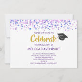 Afstuderen Foto met Trendy Font Party Kaart (Achterkant)