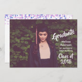 Afstuderen Foto met Trendy Font Party Kaart (Voorkant / Achterkant)