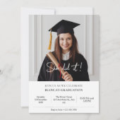 Afstuderen foto minimalist Uitnodiging (Voorkant)