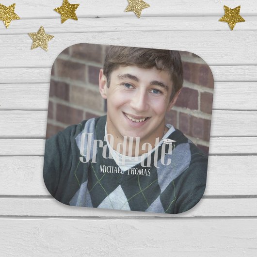 Afstuderen Foto minimalistisch eenvoudig modern Af Papieren Bordje