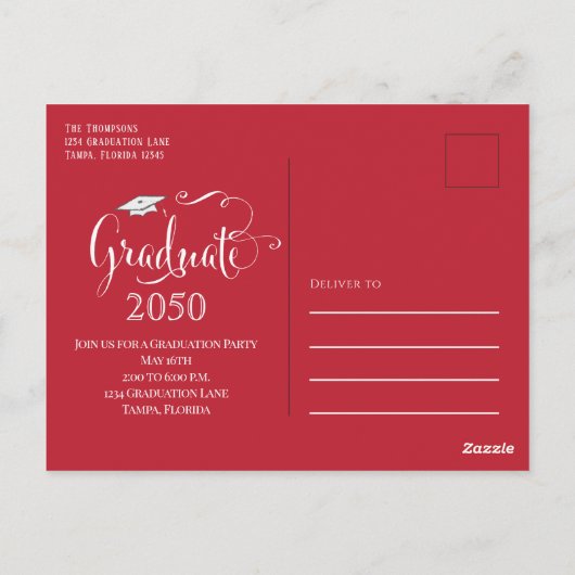 Afstuderen Foto minimalistisch, eenvoudig script r Briefkaart (Achterkant)