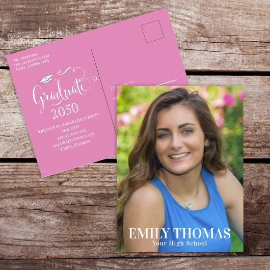 Afstuderen Foto minimalistisch Eenvoudig Script Ro Briefkaart