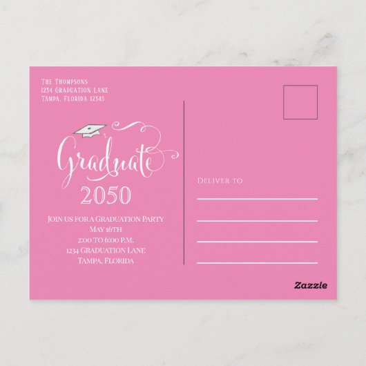 Afstuderen Foto minimalistisch Eenvoudig Script Ro Briefkaart (Achterkant)