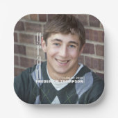 Afstuderen Foto minimalistisch elegant Afstudeerde Papieren Bordje (Voorkant)