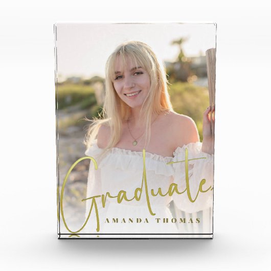 Afstuderen foto minimalistisch gouden script (Voorkant)