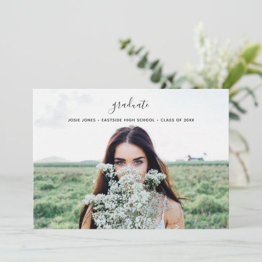 Afstuderen foto minimalistisch kaart (Staand voorkant)