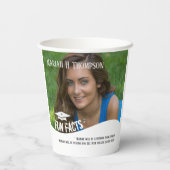 Afstuderen foto-minimalistisch modern vlotter papieren bekers (Achterkant)