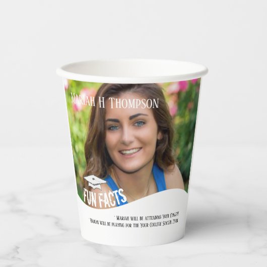 Afstuderen foto-minimalistisch modern vlotter papieren bekers (Voorkant)