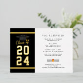 Afstuderen foto Modern 2025 Goud Folie Uitnodiging (Staand Voorkant)