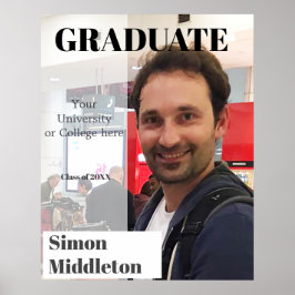 Afstuderen Foto Modern Afstuderen zwarte kop Poster