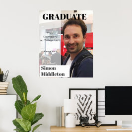 Afstuderen Foto Modern Afstuderen zwarte kop Poster