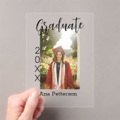 Afstuderen foto Modern Classic Voeg jaarnaam rusti Acryl Uitnodigingen (Insitu (Draagbaar))