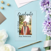 Afstuderen foto Modern Classic Voeg jaarnaam rusti Acryl Uitnodigingen (Insitu (Huwelijk))