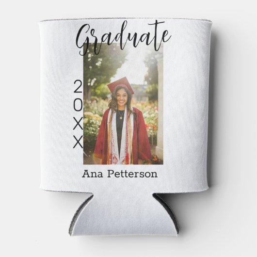 Afstuderen foto Modern Classic Voeg jaarnaam rusti Blikjeskoeler (Voorkant)