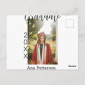 Afstuderen foto Modern Classic Voeg jaarnaam rusti Briefkaart (Achterkant)